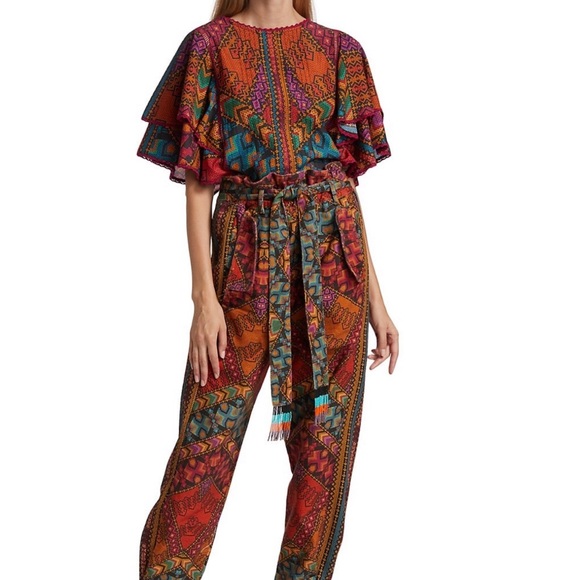 Farm Rio Striped Paperbag Pants size small - Picture 2 of 4